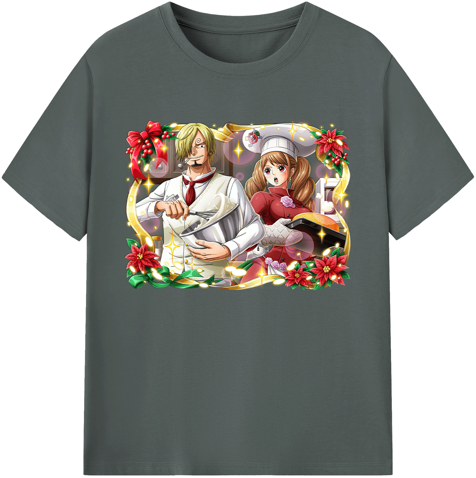 （画像用） ワンピース サンジ ONE PIECE Sanji 綿100％ メンズ半袖Tシャツ｜肌触りやわらか＆通気性